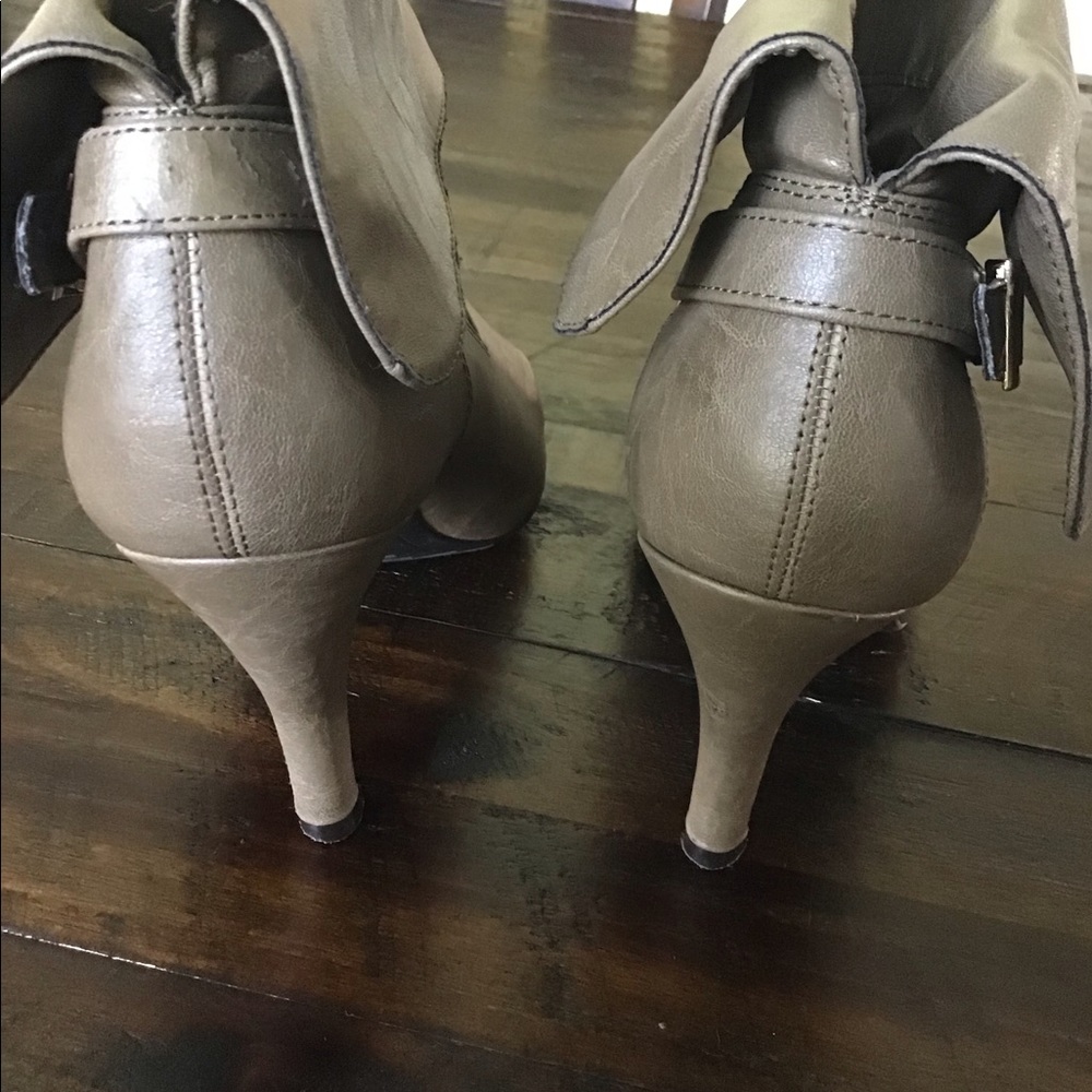 Jessica Taupe Booties - Gold buckle on side - Picture 4 of 8
